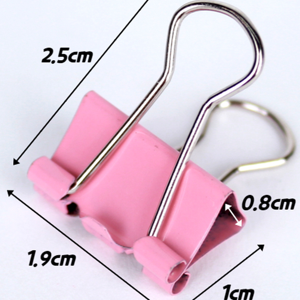 금속문서고정집게클립 사무용품서류집게 소형서류정리더블클립 40개입 2.5cm 4색 - 상세 이미지 3