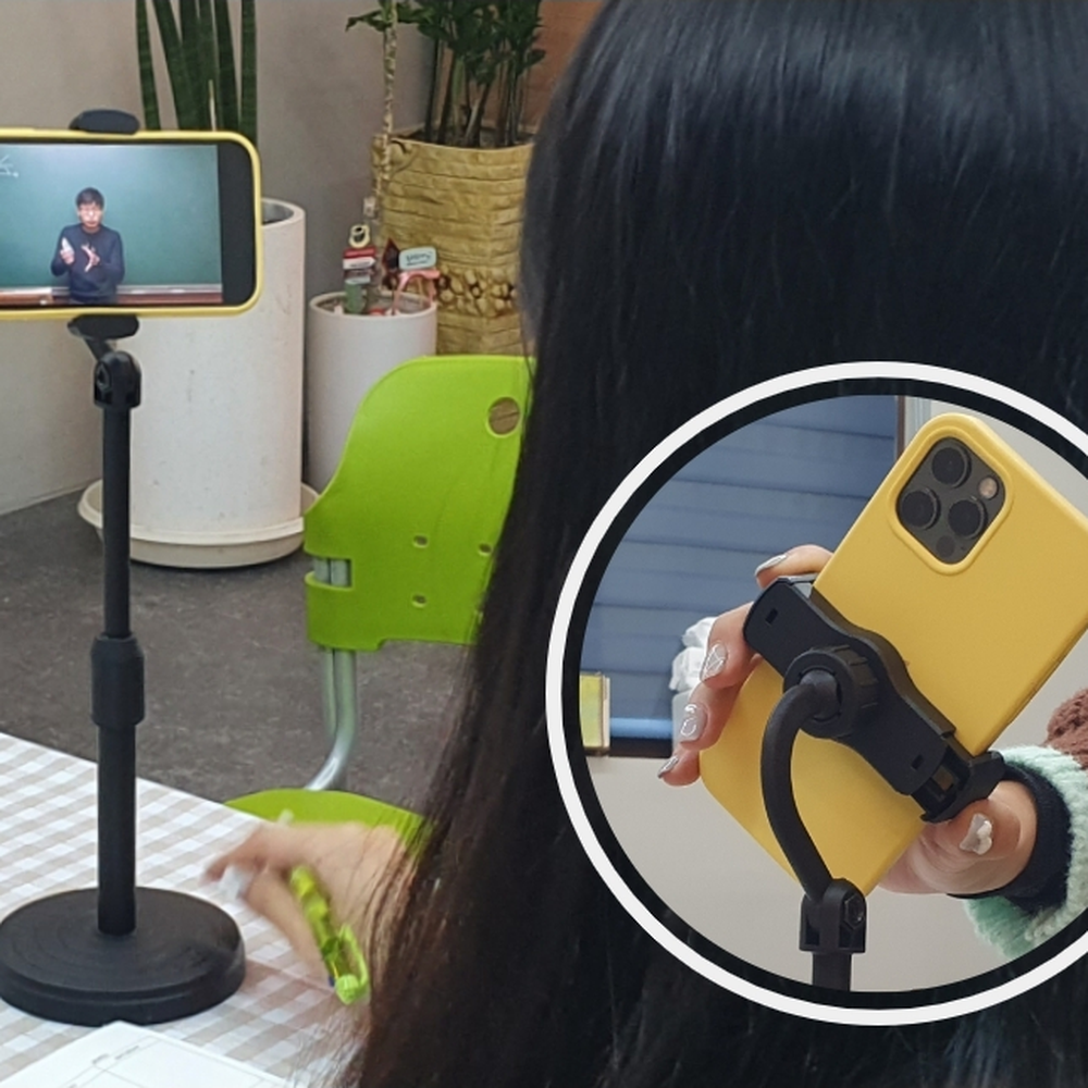 길이조절 영상시청휴대폰거치대 온라인강의휴대폰거치대 홀더360도회전 - 상세 이미지 2