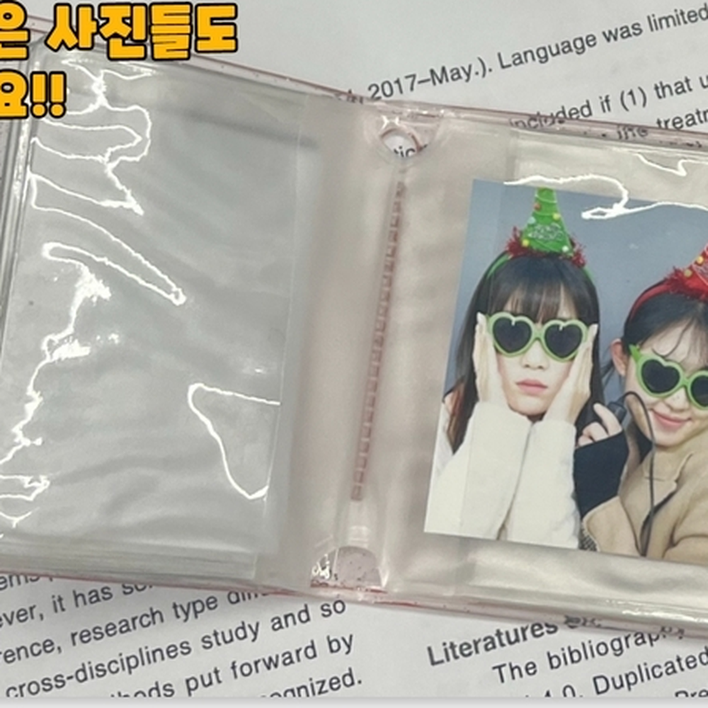 고리형간편휴대 캐릭터스티커보관북 취미수집품보관미니앨범 핑크 - 상세 이미지 5