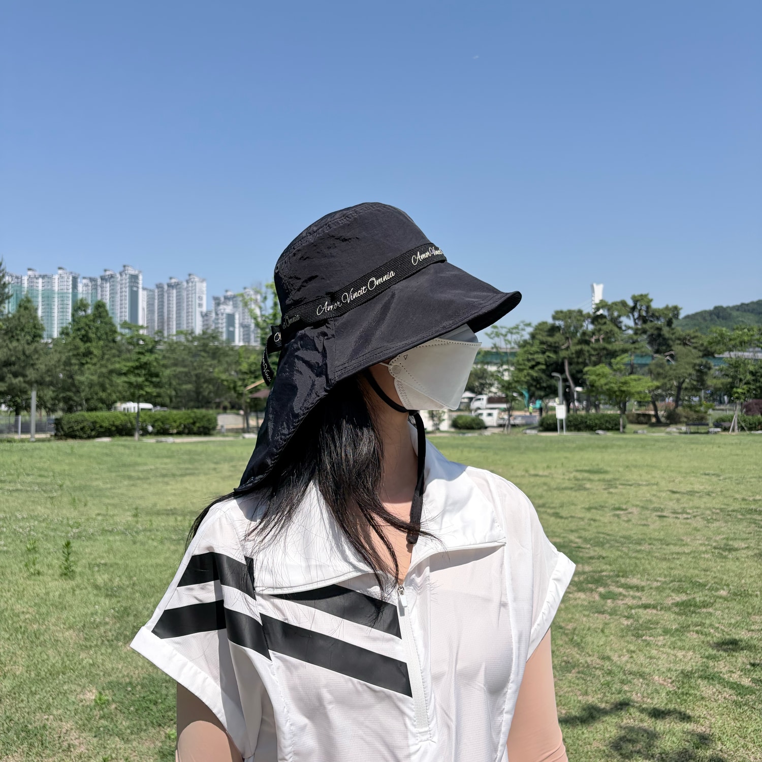 여성 골프 벙거지모자 햇빛가리개 모자 버킷햇 골프햇 똑딱이빅챙 이미지 8