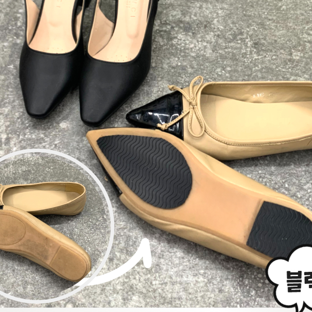 자유로운커팅 구두밑창보강수선패드 하이힐미끄럼방지스티커 블랙 - 상세 이미지 5