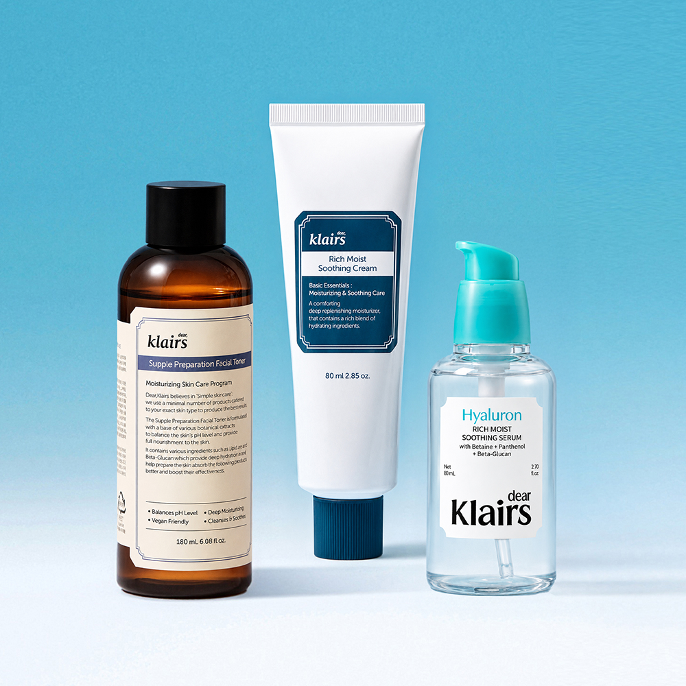 클레어스 페이셜 토너 180ml+수딩세럼 80ml +수딩크림 80g 3종 세트 - 상품 이미지