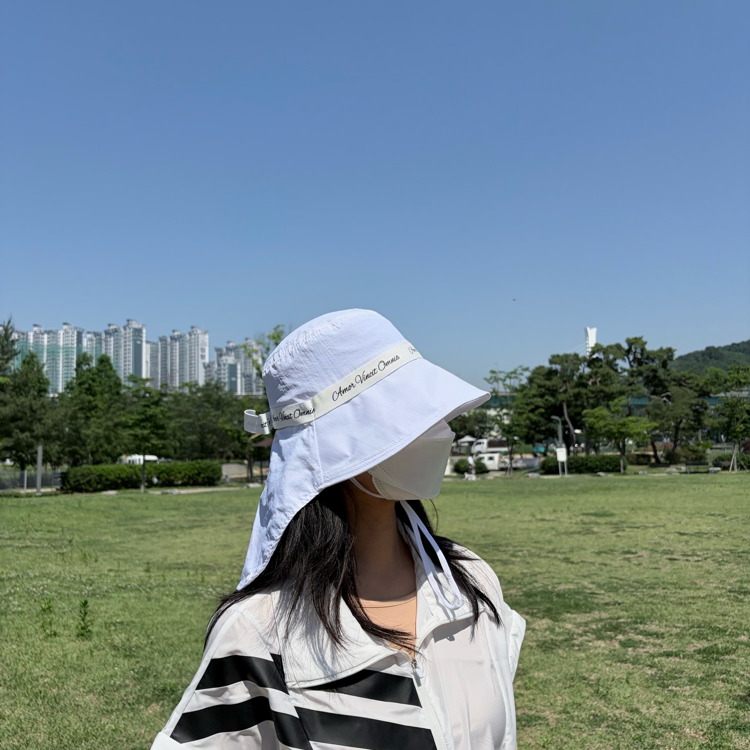 여성 골프 벙거지모자 햇빛가리개 모자 버킷햇 골프햇 똑딱이빅챙 - 상세 이미지 2