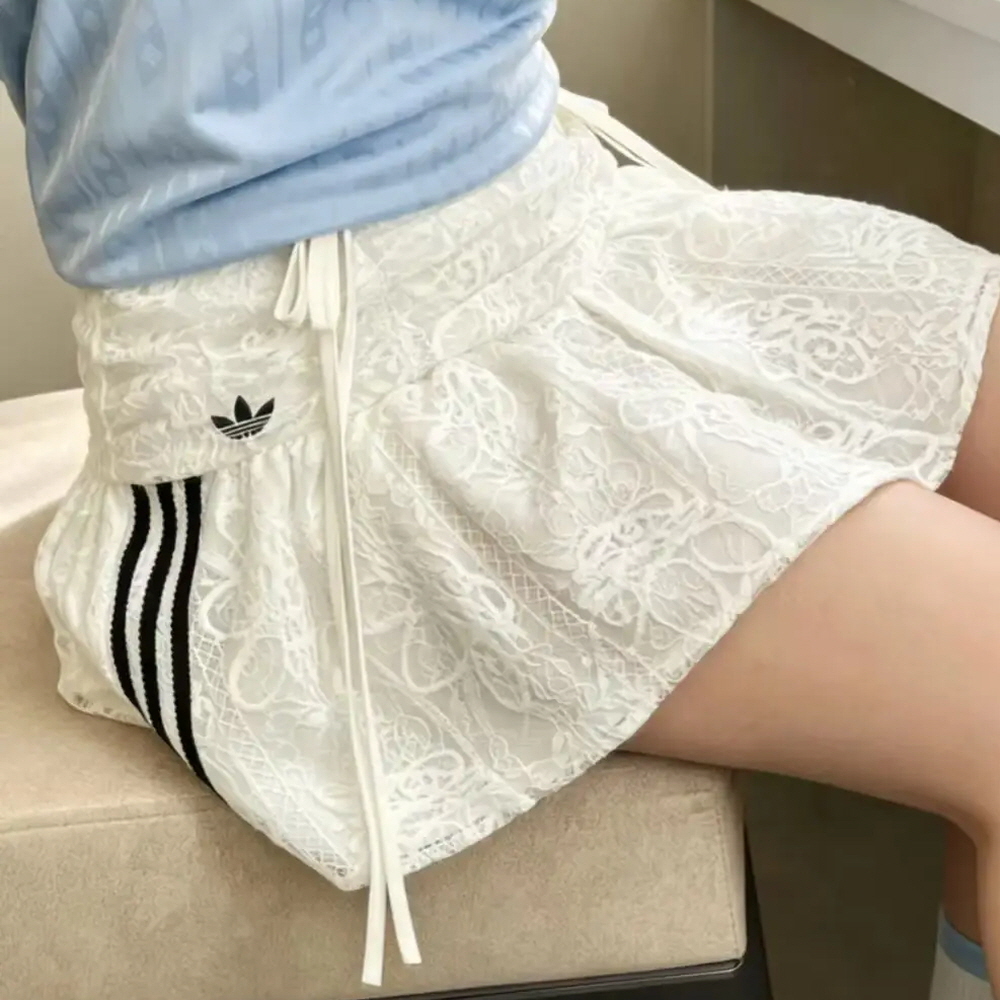 아디다스 우먼스 리본 레이스 미니 스커트 화이트 KU4760 이미지 6