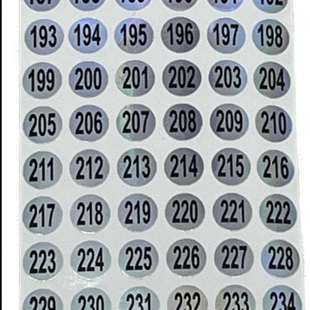 도서관책분류스티커 전시품번호스티커 홀로그램 원형 181-240 번호 - 상세 이미지 2