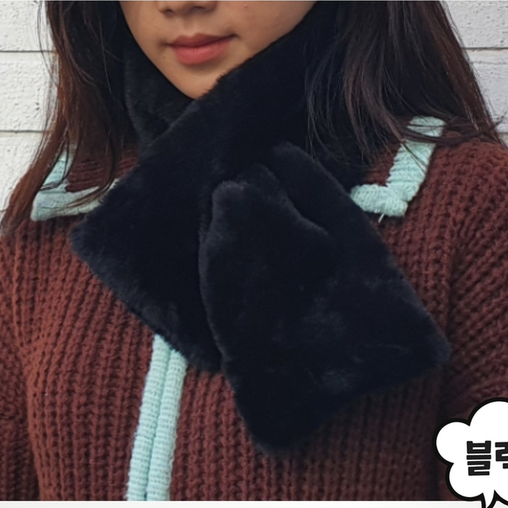 넉넉한너비 아동용방한목도리 선물용악세서리머플러 블랙 - 상세 이미지 2