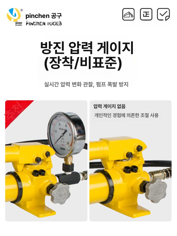 초고압 유압 수동 펌프 CP-180 CP-390 CP-700-2 CP-800 휴대용 유압펌프 유압 스테이션 산업용 CP-180 게이지 포함 - 상세 이미지 3