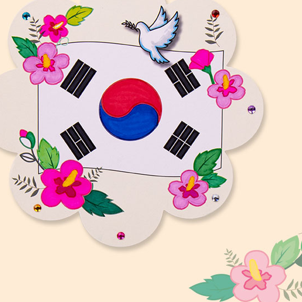 창의체험활동초등미술호국보훈액자 라인가이드현충일미술애국액자 색칠도안포함역사교육호국보훈만들기 1인용 - 상세 이미지 2
