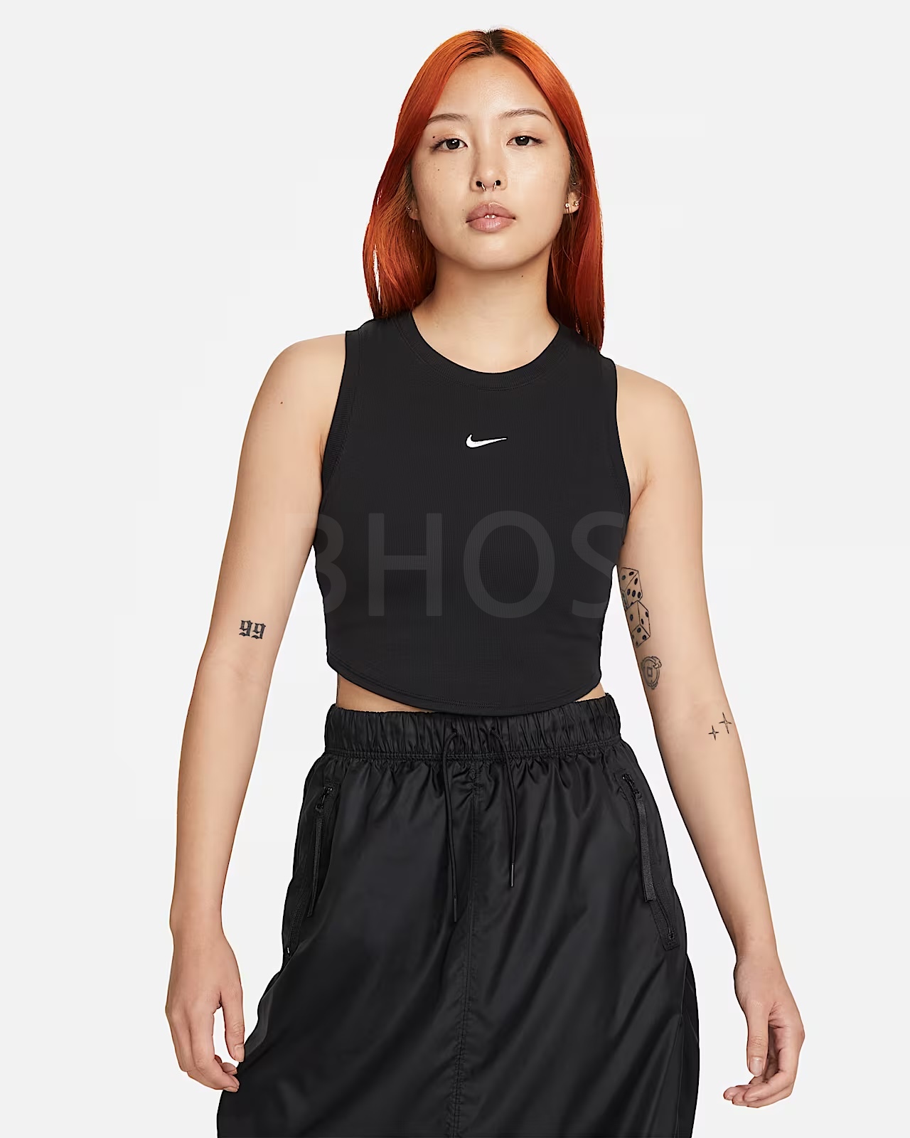 (W) 나이키 스포츠 에센셜 골지 크롭 탱