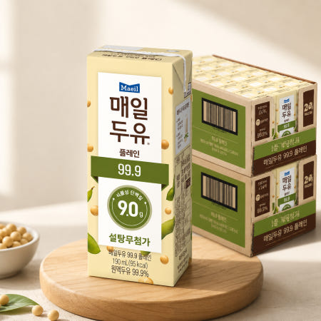 매일두유 식물성단백질 플레인 99.9 설탕무첨가 190ML 48개