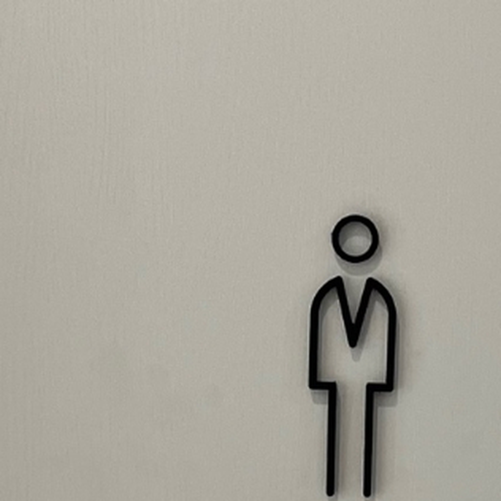 심플한디자인 지하철역공항화장실표지판 학교학원탈의실표지판 남자 블랙 - 상세 이미지 3