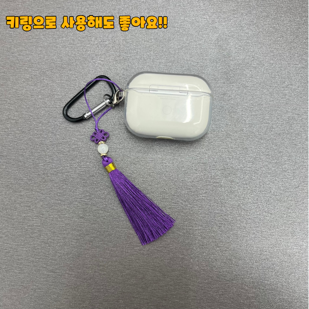 전통품격매력 한복패션포인트노리개 벽걸이손잡이장식용키링 퍼플 - 상세 이미지 3