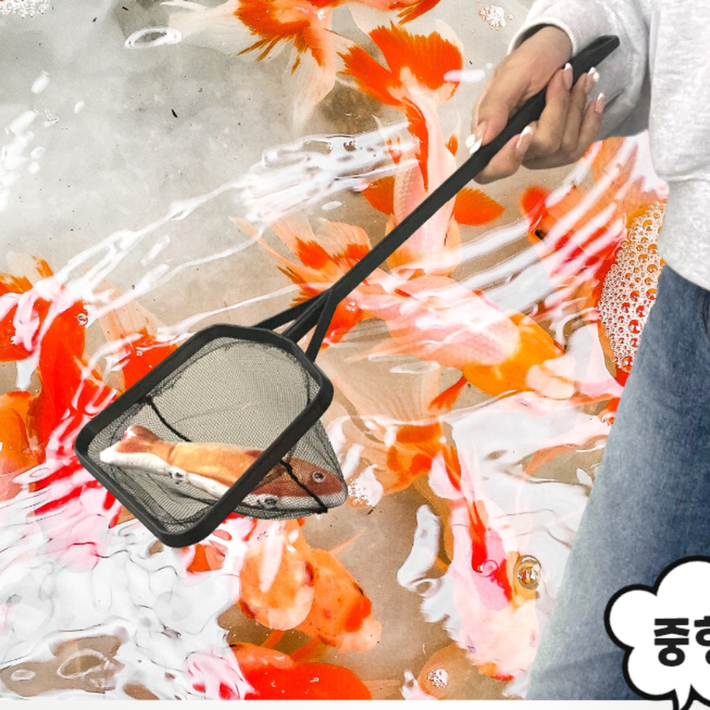 삼각지지대 수조찌꺼기제거어항뜰채 사료부유물제거용뜰채 중형 이미지 6