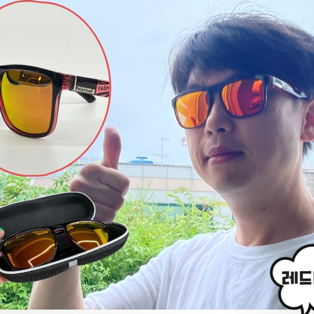 햇빛차단선글라스 자전거라이딩시야확보선글라스 레드미러 케이스포함 - 상세 이미지 2