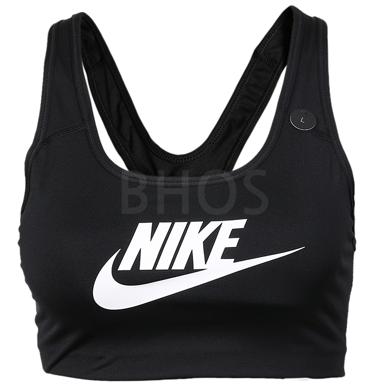 나이키 SWOOSH FUTURA BRA 스포츠 브라 블랙