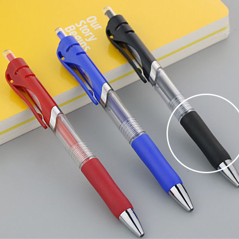 노크버튼 고무그립펜 젤잉크볼펜 손가락편한볼펜 0.5mm 1p 3컬러 - 상세 이미지 2