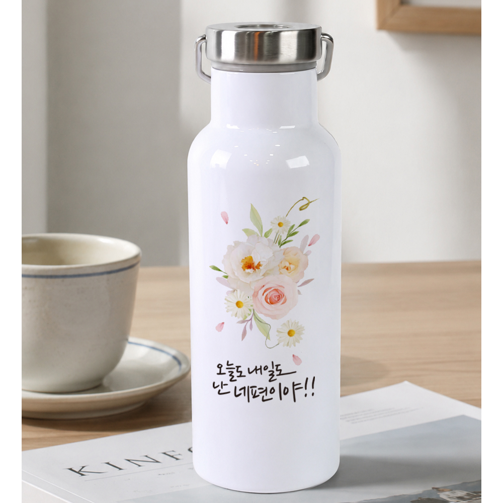 텀블러 주문제작 사진인쇄 스테인리스 답례품 보온보냉 포토 인쇄제작 500ml, 우드 - 상세 이미지 3