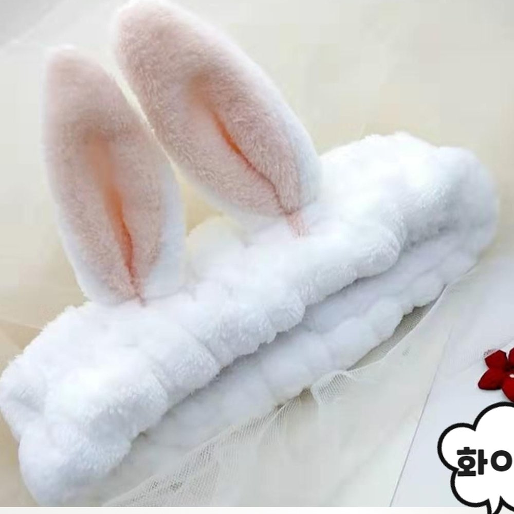 귀여운토끼귀 세안머리고정밴드 스킨케어팩머리고정밴드 화이트 - 상세 이미지 2