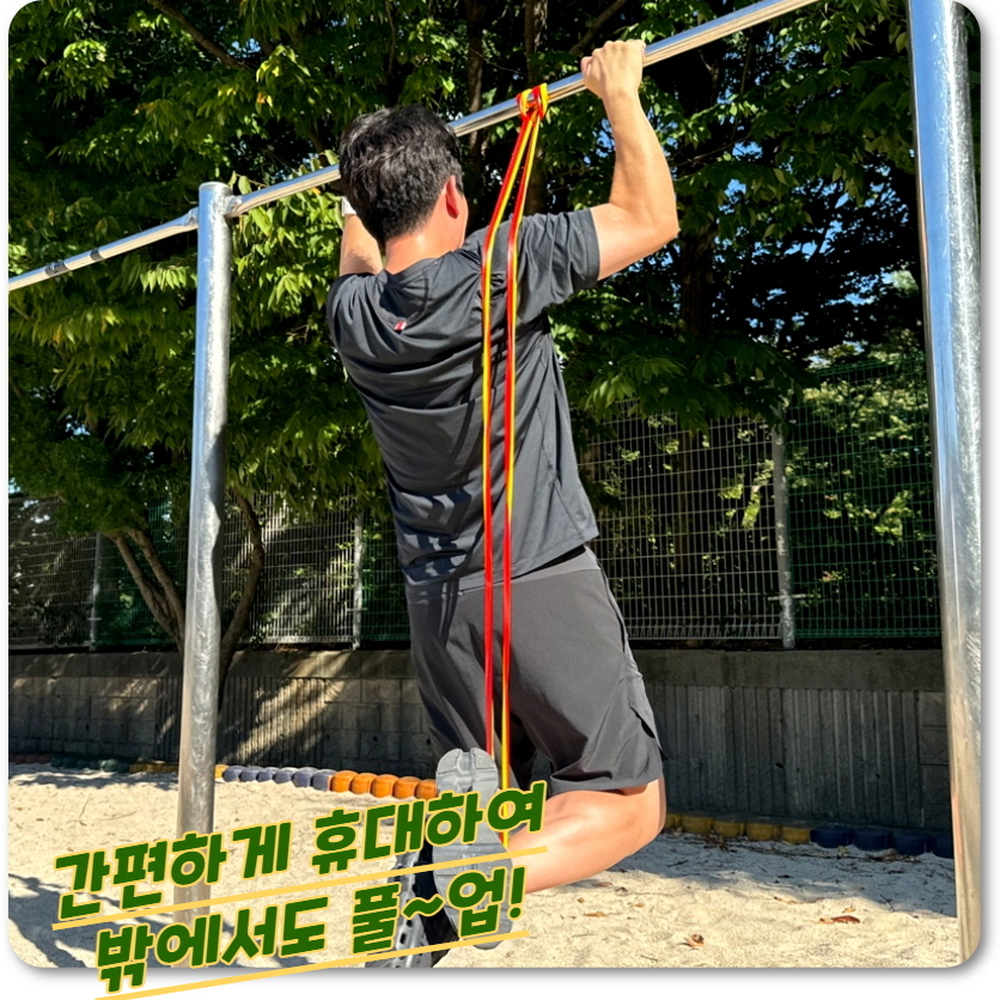 고탄력 초보자턱걸이보조밴드 여성청소년기초근력훈련밴드 1단계 노랑 - 상세 이미지 5