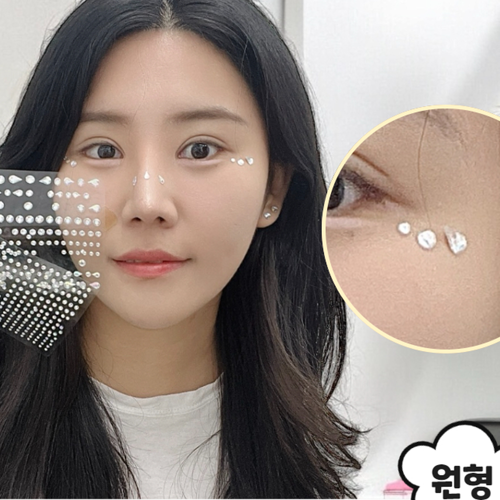 심플한큐빅 페이스메이크업데코스티커 코스프레분장소품스티커 원형 - 상세 이미지 3