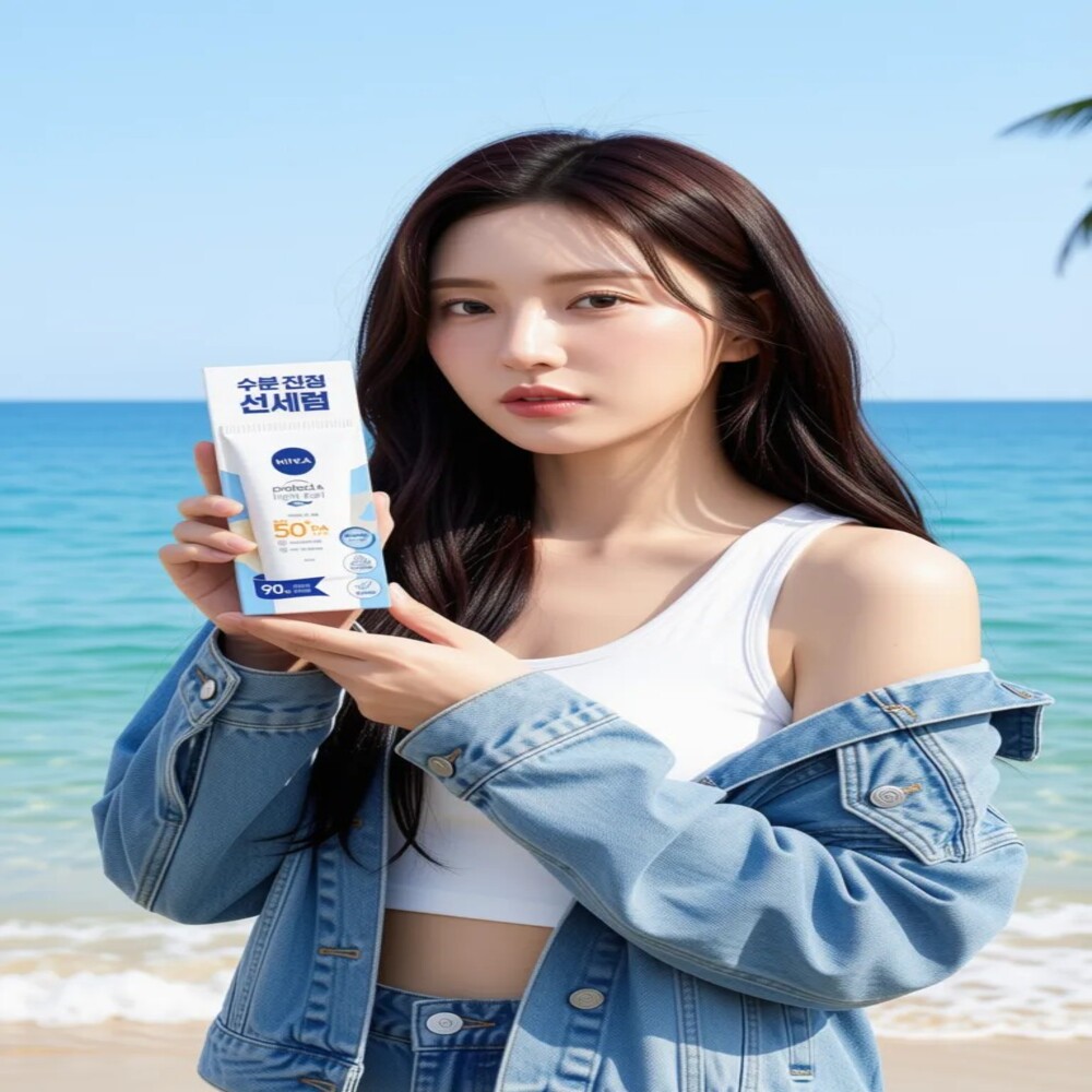 니베아 자외선차단 썬크림 온가족선크림 백탁 끈적임 NO 프로텍트 수분진정 선세럼 90ml - 상품 이미지