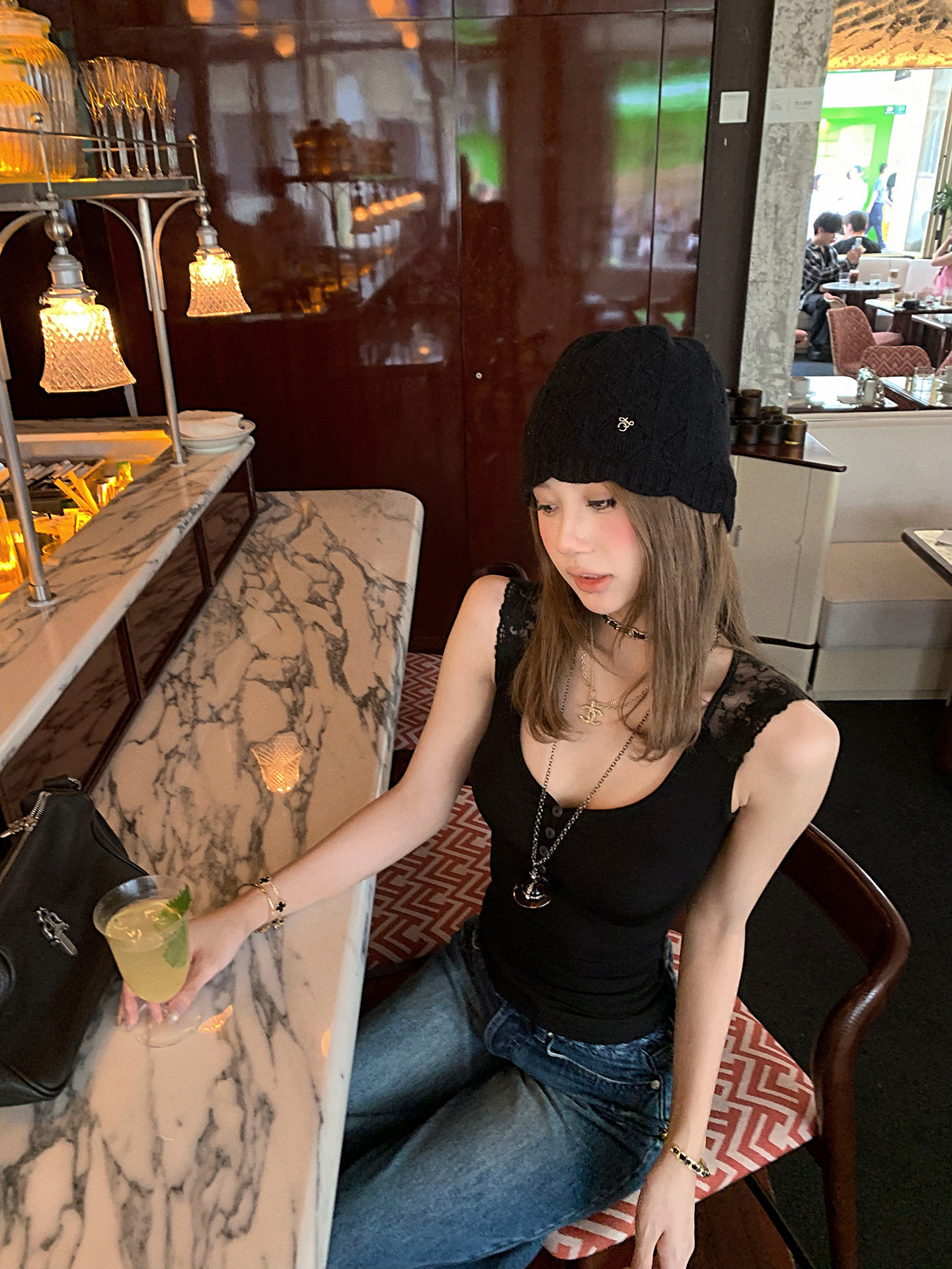 Tongiiuu 레이스나시 레이어드 여성 여름 나시티 이미지 6