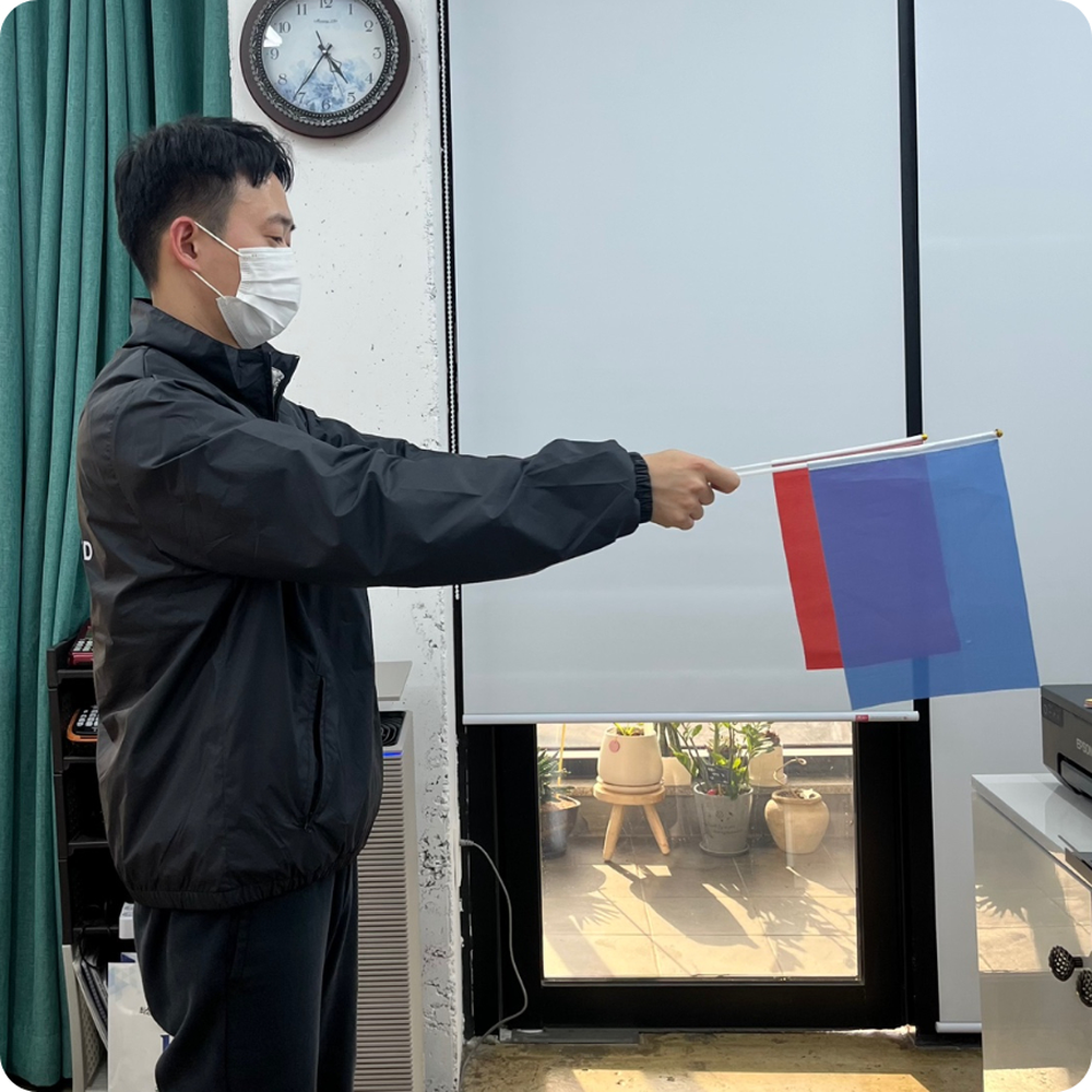 문구작성가능 기업행사워크샵응원깃발 홍보프로모션이벤트응원깃발 블루 - 상세 이미지 3