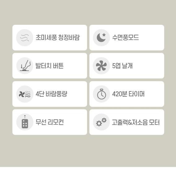 조용한 발터치선풍기싸큘레이터형 35cm 초미세풍 가정용 스탠드선풍기 이미지 6