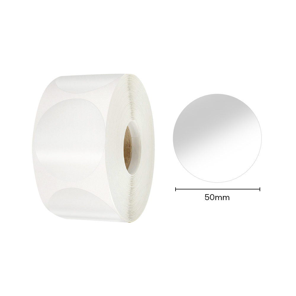 투명 원형스티커 밀봉 네임택 라벨 씰링 봉인 1롤 50mm, 500매 - 상품 이미지
