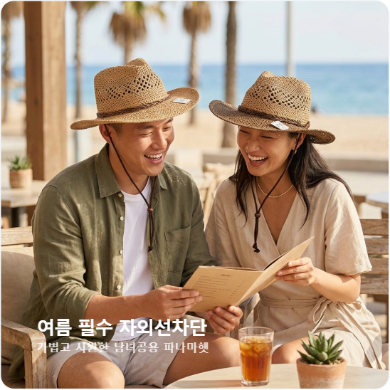 라네이처 지사 페도라 여름 중절모 자외선차단 터끈 밀짚모자 남자 여성 카우보이 - 상품 이미지