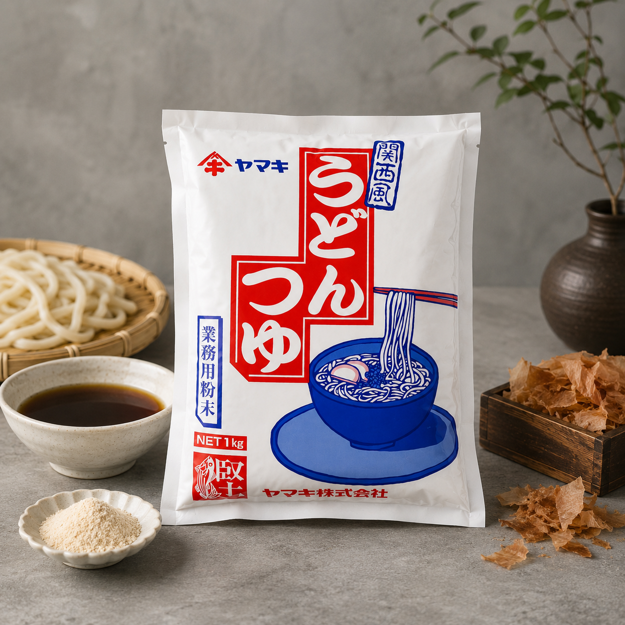 야마끼 우동 쯔유 분말 스프 1kg 일본 관서풍 어묵탕 오뎅탕 나베 다시 장국 가루 업소용 대용량 - 상품 이미지
