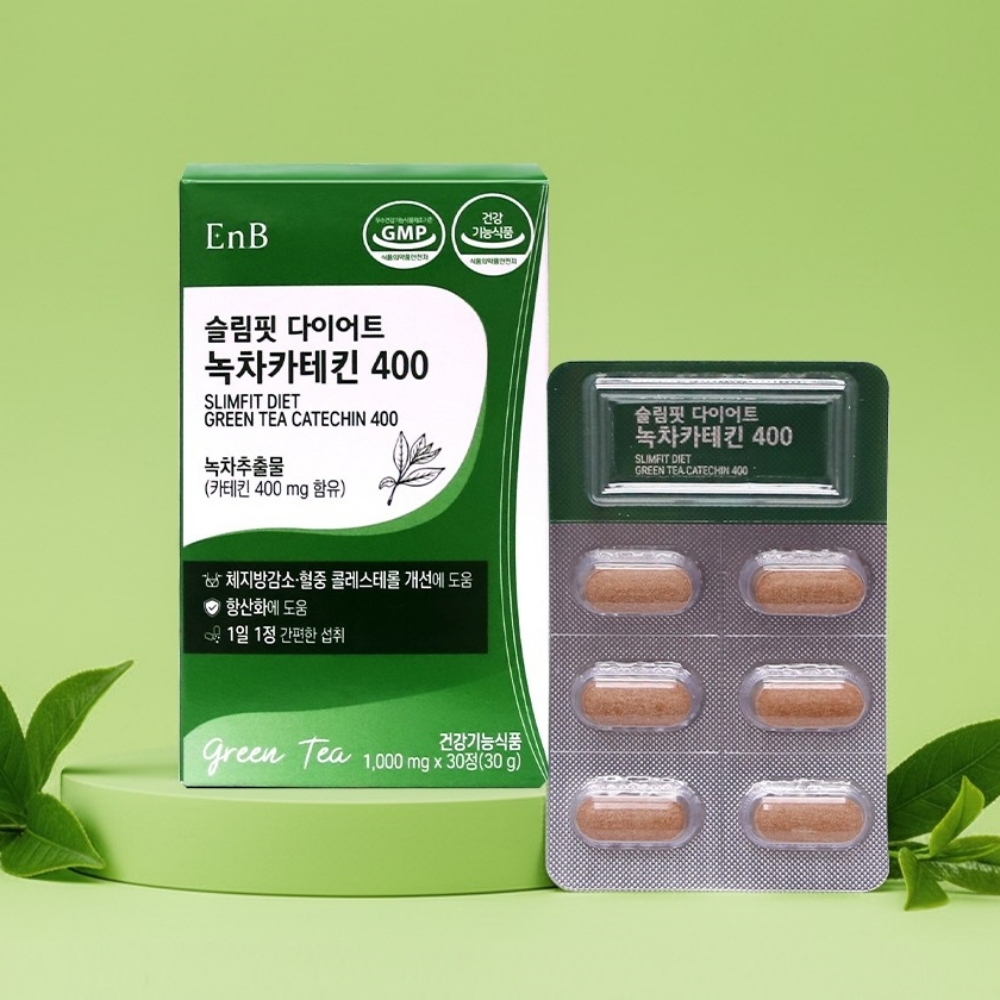 그린티 남자 다이어트 보조제 컷팅제 카테킨 영양제 슬림핏 녹차 추출물 30정, 4개 - 상품 이미지