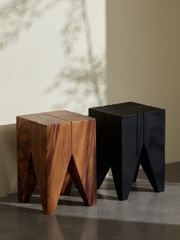 통나무 스툴 원목 보조의자 사이드테이블 야외의자 빈티지 디스트레스드 컬러 30x30x45cm - 상세 이미지 4