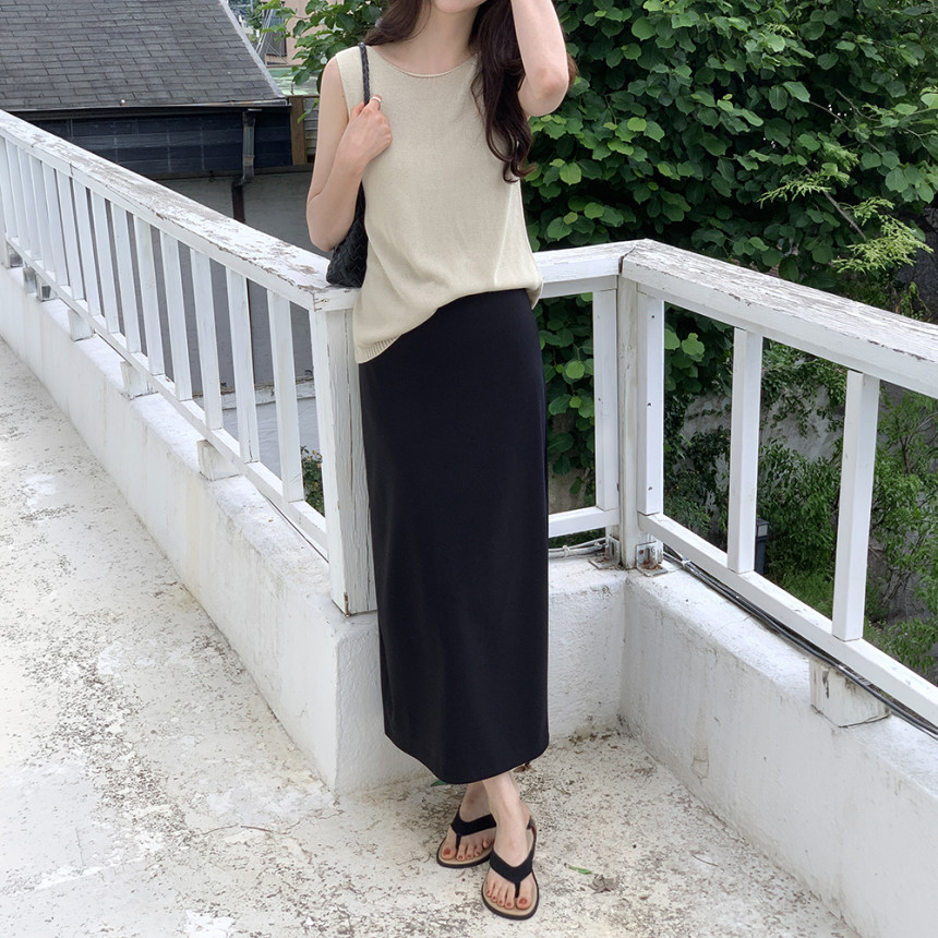 [자체제작] 시그니처 밴딩 롱 스커트 치마 데일리 봄 여름 SK004