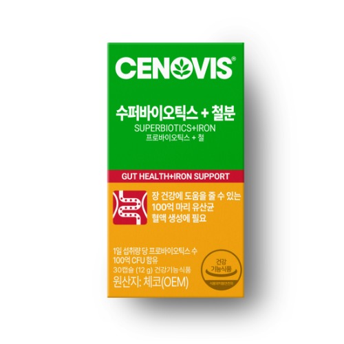 세노비스 수퍼바이오틱스 유산균+철분 장건강영양제 30캡슐 30일분 - 상품 이미지