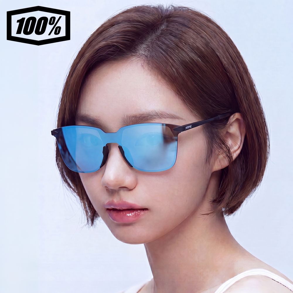 100% 레제르 스퀘어 운동 고글 러닝 스포츠 선글라스 블랙 블루 60020-00019 - 상품 이미지