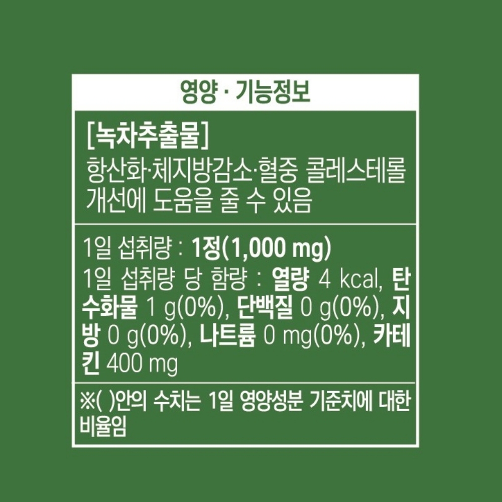 그린티 남자 다이어트 보조제 컷팅제 카테킨 영양제 슬림핏 녹차 추출물 30정, 2개 이미지 6