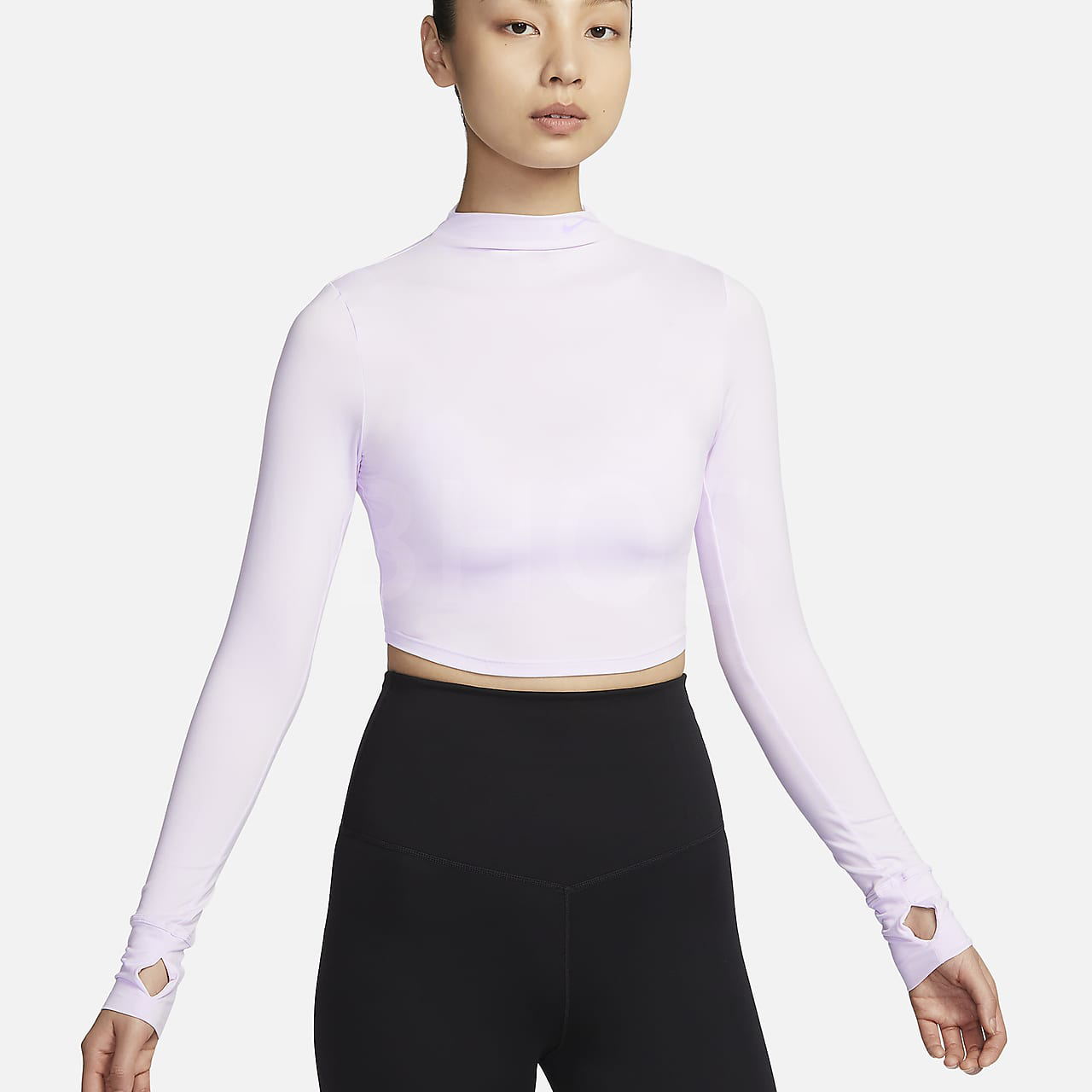 나이키 ONE LUXE DF LS CROP GC 블랙 여성 티셔