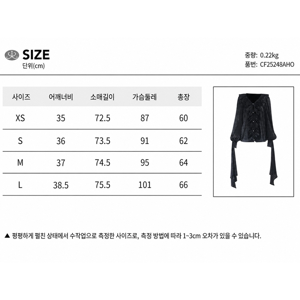 중세시대 고딕 스타일 블랙 고스룩 빈티지 레이스 브이넥 프릴 퍼프소매 새틴 자카드 - 상세 이미지 3