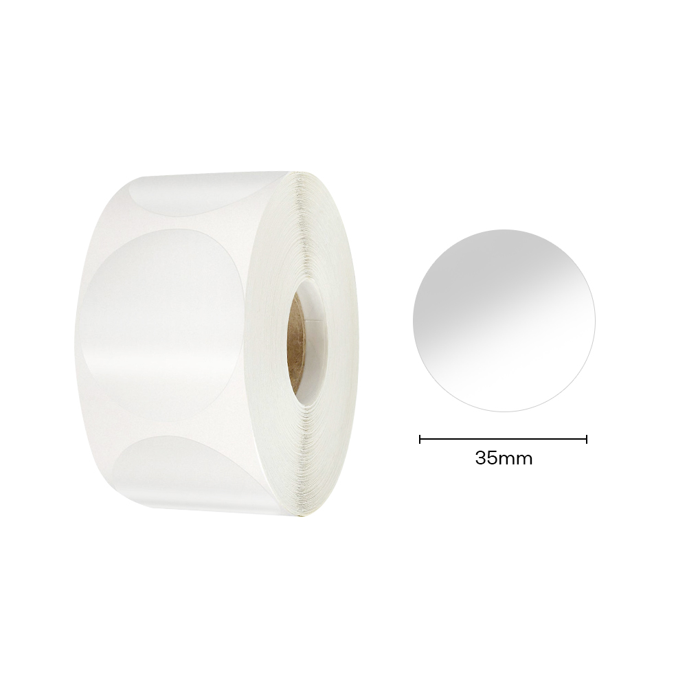 투명 원형스티커 밀봉 네임택 라벨 씰링 봉인 1롤 35mm, 500매 - 상품 이미지