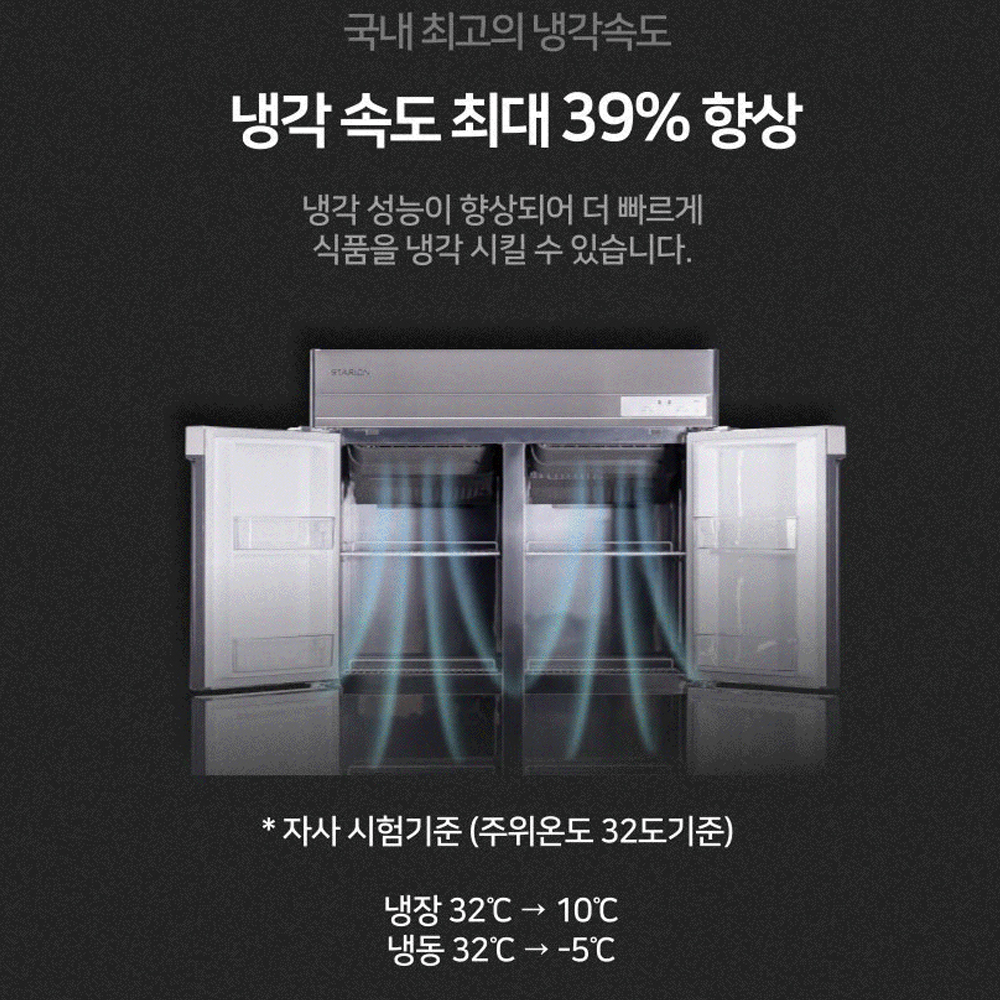 스타리온 업소용냉장고 스탠드 LG 직냉식 대형 냉동고 45박스 올메탈 SR-E45BAR - 상세 이미지 2