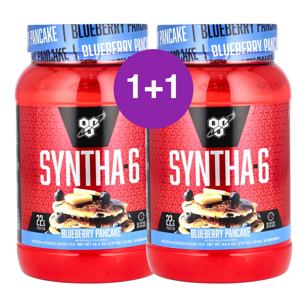 BSN Syntha-6 프로틴 파우더 드링크 믹스 블루베리 팬케이크 1320g, 2개 - 상품 이미지