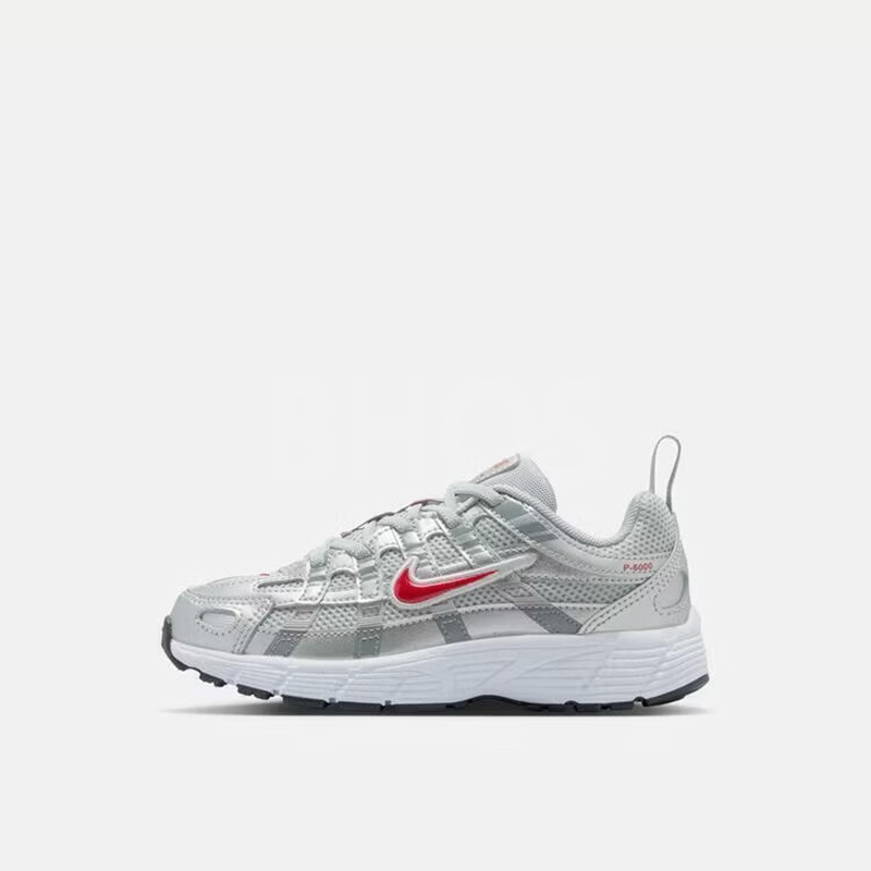 나이키 키즈 메탈릭 실버 레드 P-6000 캐