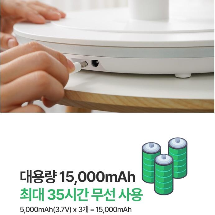 저소음 무선 써큘레이터형선풍기 35cm BLDC 입체회전 가정용선풍기 이미지 8