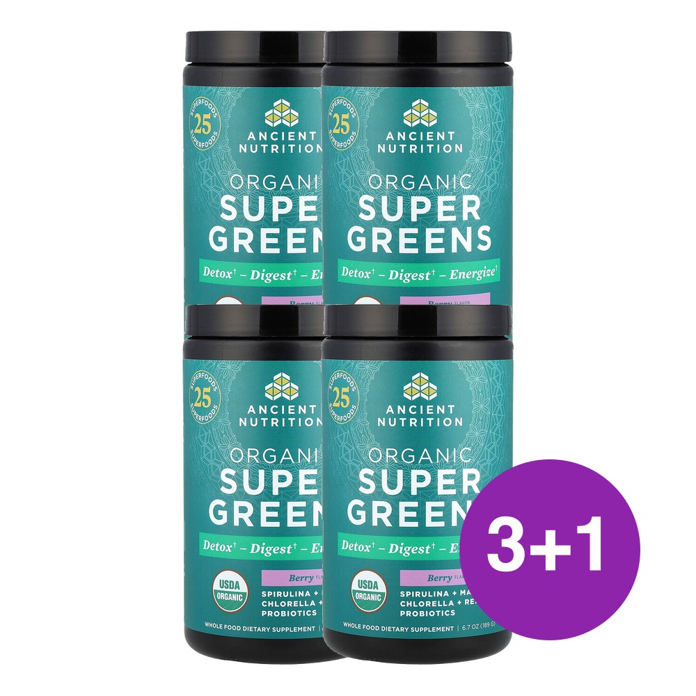 Ancient Nutrition USDA 슈퍼 그린 베리 189g, 4개 - 상품 이미지