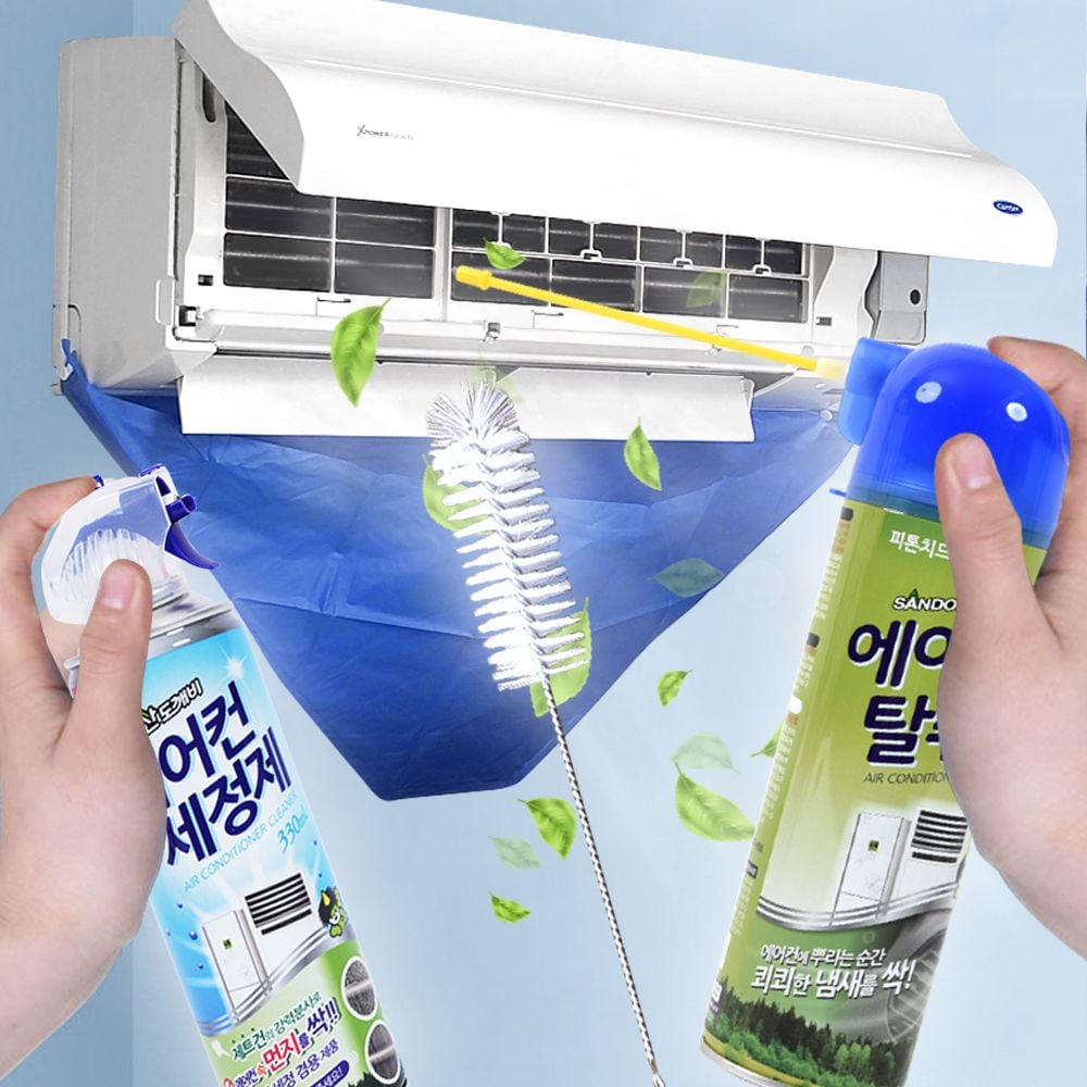 에어컨 청소 세정제 탈취제 곰팡이 냄새 제거 세트 - 상품 이미지