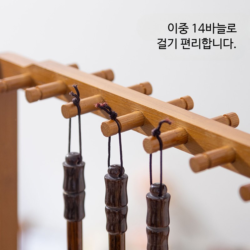 원목 붓걸이 거치대 서랍 화방 수납 문방사우 - 상세 이미지 3