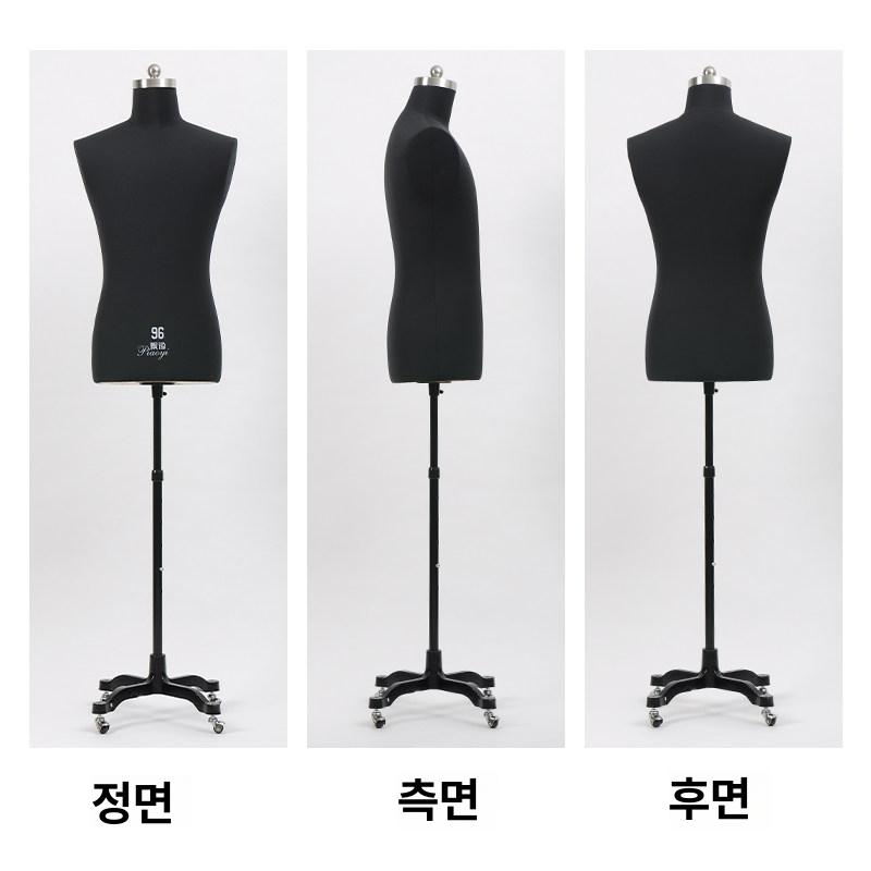 재봉 마네킹 반신 드레스폼 의류 재단 전시 바디 블랙 92 블랙+ 철제 삼각대 - 상세 이미지 3