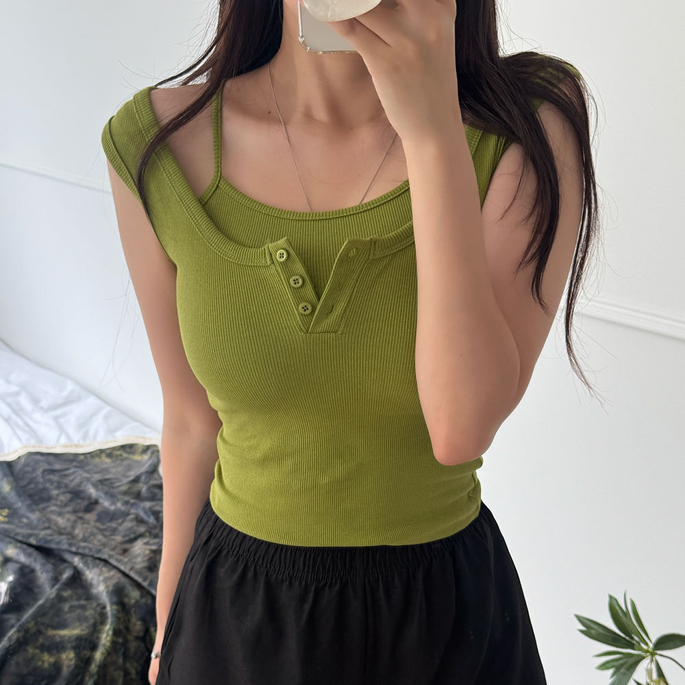 골지나시 레이어드나시 버튼 - 상품 이미지