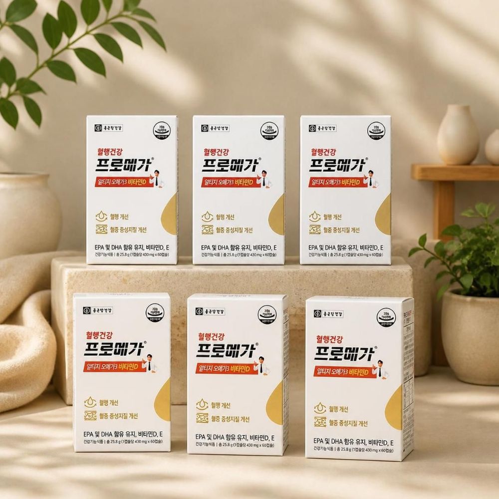 종근당건강 프로메가 알티지 오메가3 비타민D 430mg 60정, 6개 - 상세 이미지 2